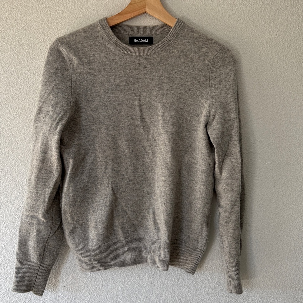NAADAM Cement Crewneck Sweater EUC